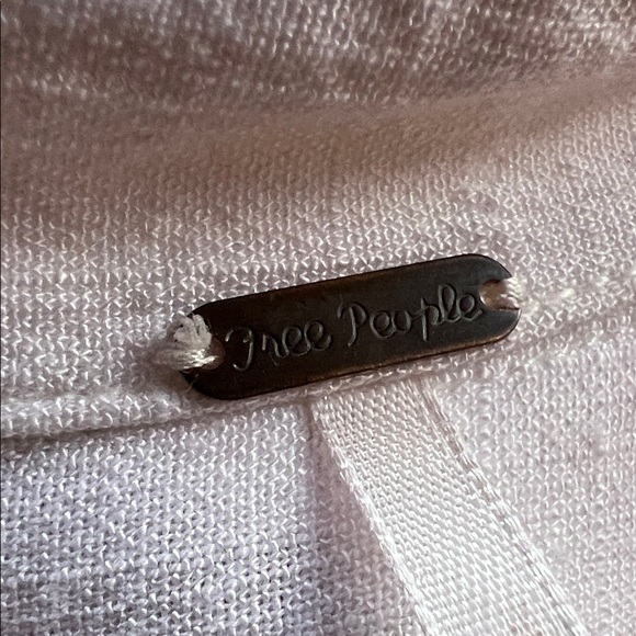 Free People Cream Oversized Button-Down Shirt Boho, Flowy, Relaxed Minimalist M - Picture 4 of 8